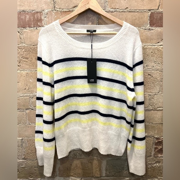 LINE THE LABEL NWT Striped cashmere Lightweight sweater Sz XL - Picture 4 of 7